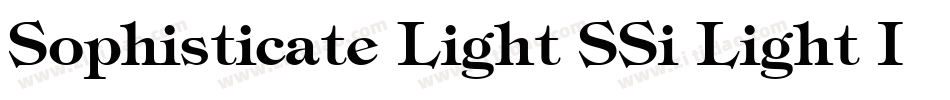 Sophisticate Light SSi Light Italic字体转换